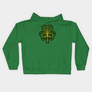 GREEN Shamrock St Patricks Day Kids Hoodie